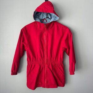 Lands End Red Hooded Lightweight Jacket Boys 6X-7
